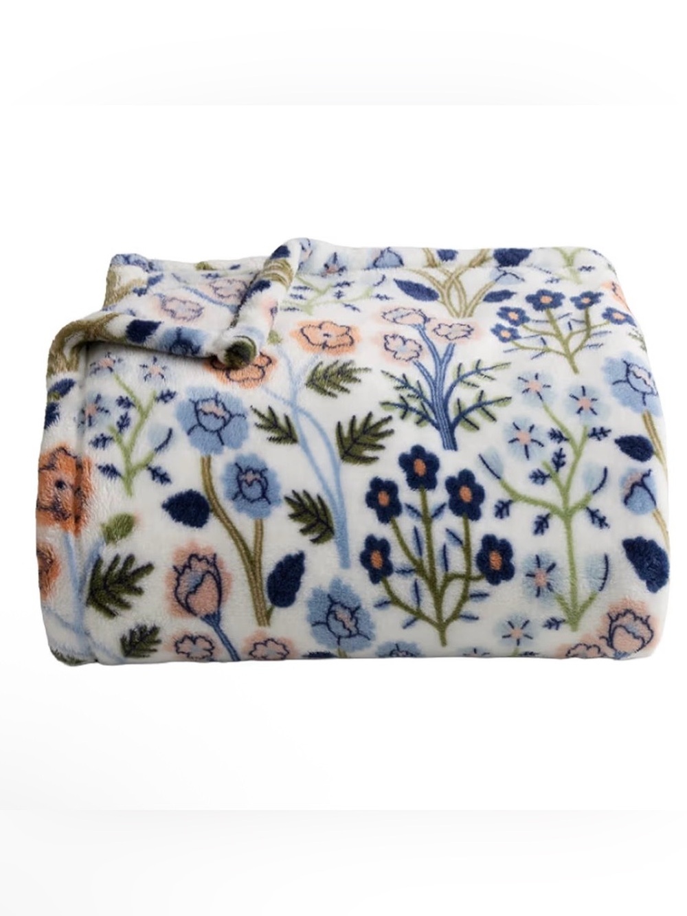 The Big One Throw Blanket Plush Oversized Blanket - Blue Floral - 60 x 72 inches - Picture 5 of 5